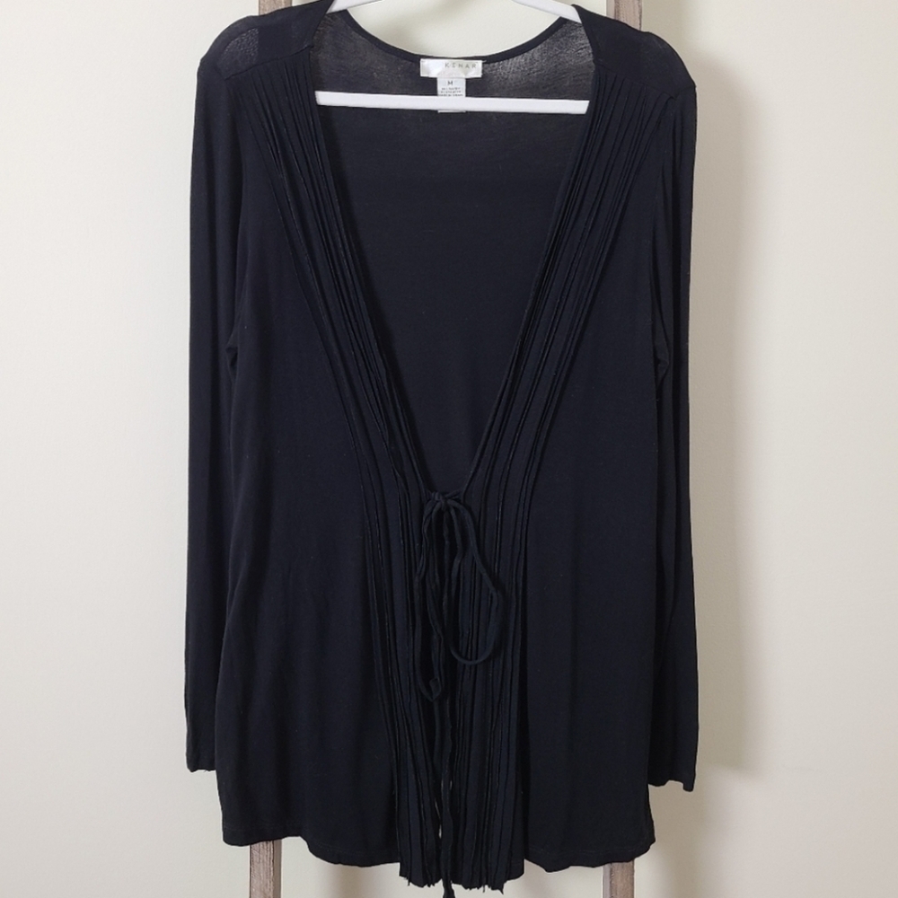 ⭐️40% Off⭐️ Kenar Black Tie Front Open Cardigan